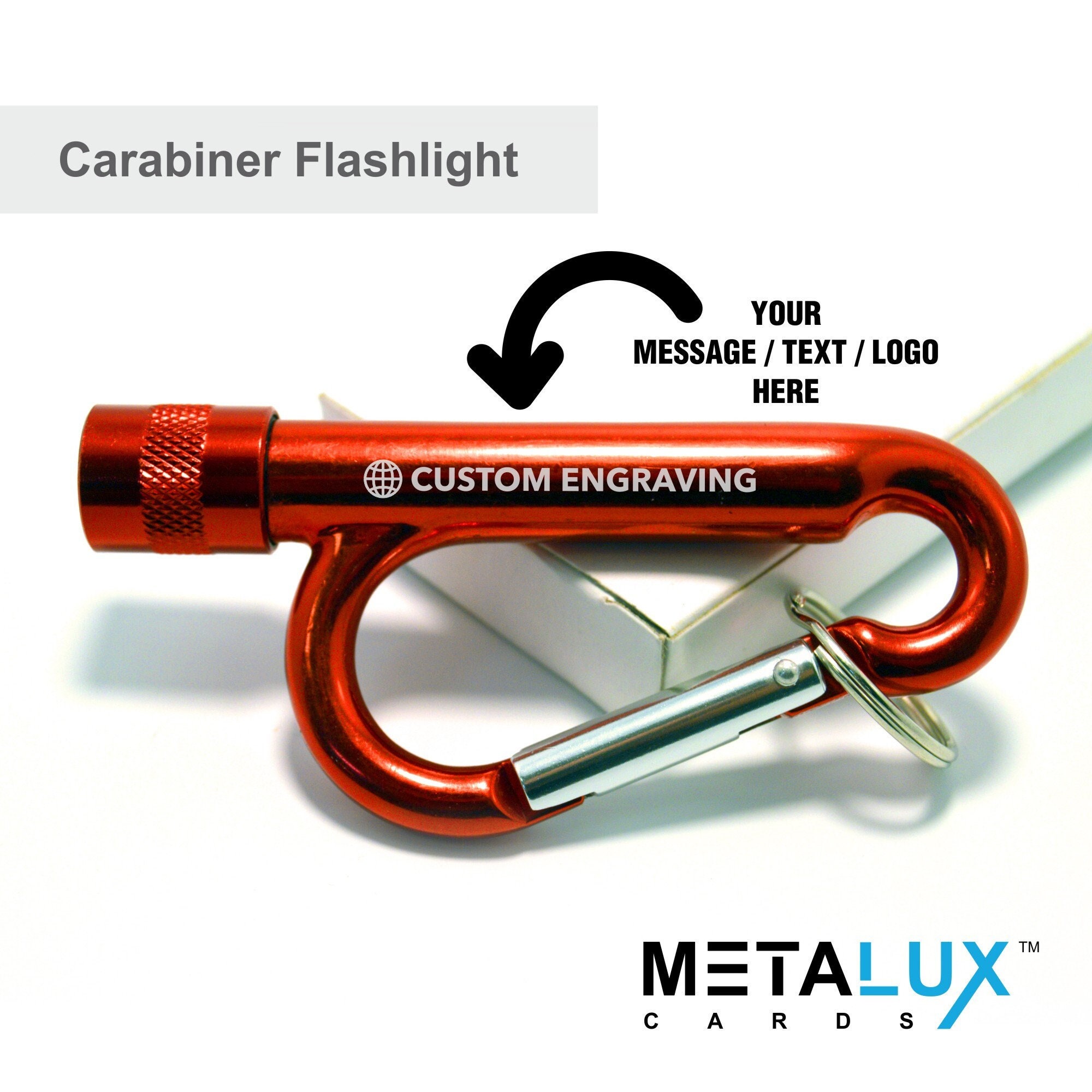 Laser Engraved Custom Carabiner w/ Key Ring