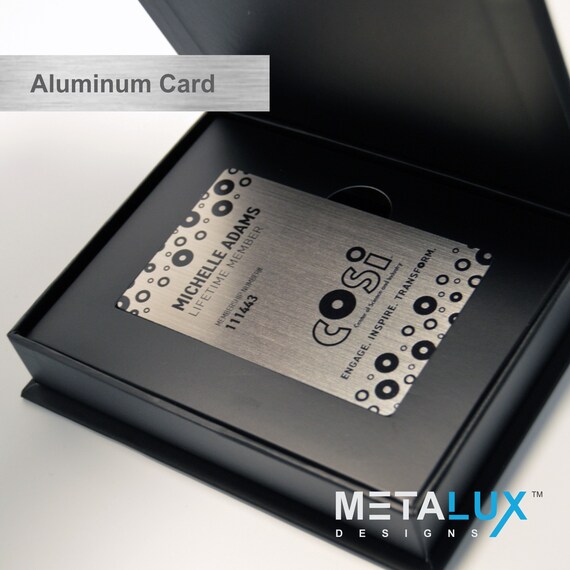 Custom Printed Metal Cards Credit Card Sized Aluminum for Membership Cards,  Business Cards and Invitations Aluseries 