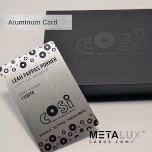 Individuell bedruckte Metallkarten | Kreditkartengröße | aus Aluminium für Mitgliedskarten, Visitenkarten und Einladungen | AluSerie
