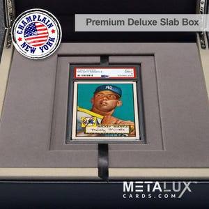 PREMIUM Deluxe Leder Box PSA Graded SlabKartenhalter Edition - Magnetische Abdeckung - Luxuriöses Velour Interieur - Hält Graded Sammlerkarten