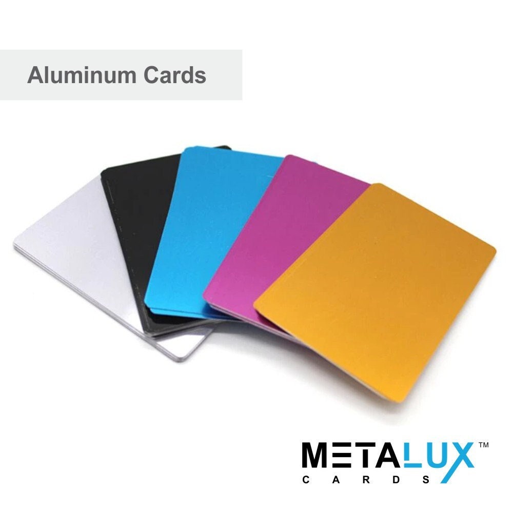 Blank Business Cards Anodized Aluminum Square Cards 54x54mm 2 1/8 x 2  1/8in Black Matte or Glossy for Laser Engraving 0.2mm thickness