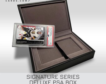SIGNATURE Series Deluxe PSA Card Display Box – Magnetic Cover – Premium Leather Finish – Luxurious Velour Interior
