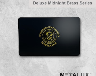 Deluxe Midnight Brass Metalux Cards | Engraved Business VIP Membership Gift Cards