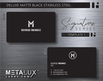 Custom Engraved Stainless Steel Metal Cards | Signature Series