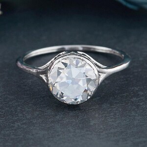 1.37 CT Old European Cut Moissanite diamond Ring, Engagement Ring , solitaire diamond Ring, Valentine Day, Anniversary Ring