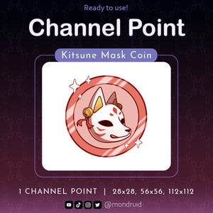 CHANNEL POINT | Kitsune Mask Coin | Emote | Twitch | Youtube | Discord | Streamer Resources