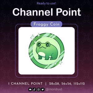 CHANNEL POINT | Froggy Coin | Emote | Twitch | Youtube | Discord | Streamer Resources | Cute Kawai