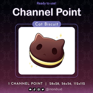 CHANNEL POINT | Cat Biscuit | Emote | Twitch | Youtube | Discord | Streamer Resources
