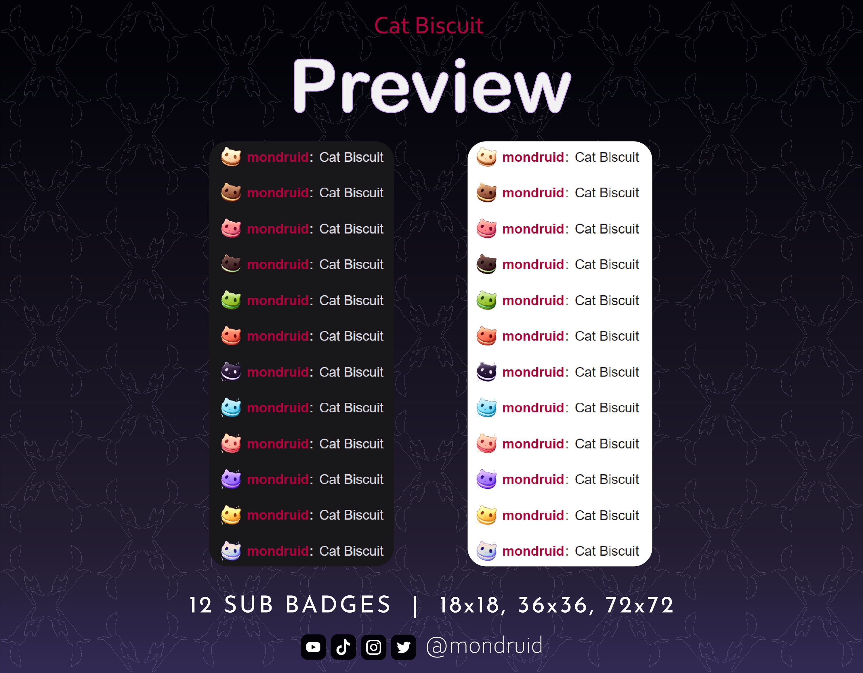 12 Sub & Bit Badges | Cat Biscuits | Twitch | Youtube | Discord ...