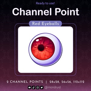 CHANNEL POINT | Red Eyeballs | Emote | Twitch | Youtube | Discord | Streamer Resources