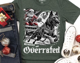 Belgian Malinois Christmas Sweatshirt for K9 Lovers, Reindeer are Overrated, Malinois Hoodie, Police Dog Christmas Shirt, Malinois Gifts NC1