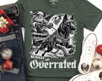 Belgian Malinois Christmas Sweatshirt for K9 Lovers, Reindeer are Overrated, Malinois Hoodie, Police Dog Christmas Shirt, Malinois Gifts NC1