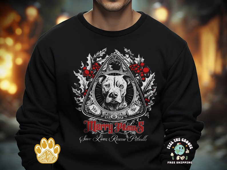 Pitbull Christmas Sweatshirt, Pitbull Christmas Shirt, Pit Bull