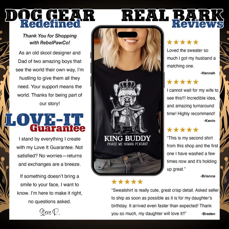 Personalized Frenchie TShirt or hoodie featuring a royal French Bulldog. Perfect for a gift for dog owners, must-have for French Bulldog moms and dads who love humor.
