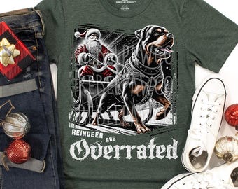 Rottweiler Christmas Sweatshirt for Dog Lovers, Dog Owner Gift, Reindeer are Overrated, Rottweiler Gifts, Dog Mom Shirt, Rottie, Youth, SL20
