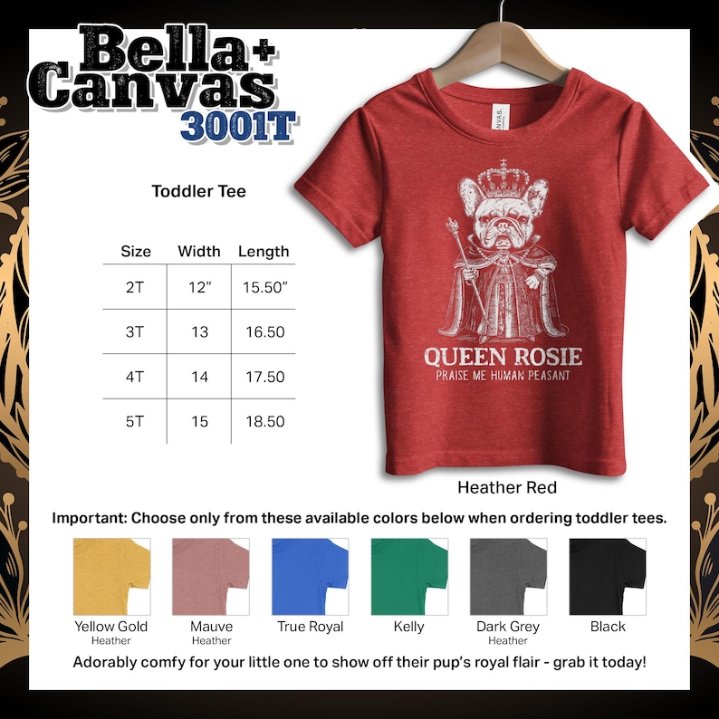 Personalized French Bulldog youth apparel with a demanding Frenchie as a king or queen. Funny dog shirt, ideal dog mama shirt, perfect French Bulldog gift.