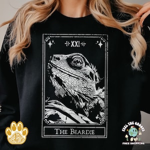 Bearded Dragon Sweatshirt, Bearded Dragon Shirt, Beardie Hoodie, Reptile Tarot Card, Bearded Dragon Owner Gifts, Bearded Dragon Sweater