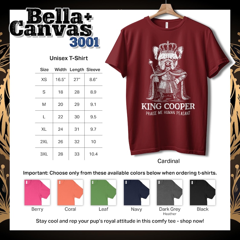 Custom French Bulldog Gift featuring a Frenchie dressed as a king or queen. Perfect for French Bulldog lovers, stylish French Bulldog shirt with a funny, commanding design.