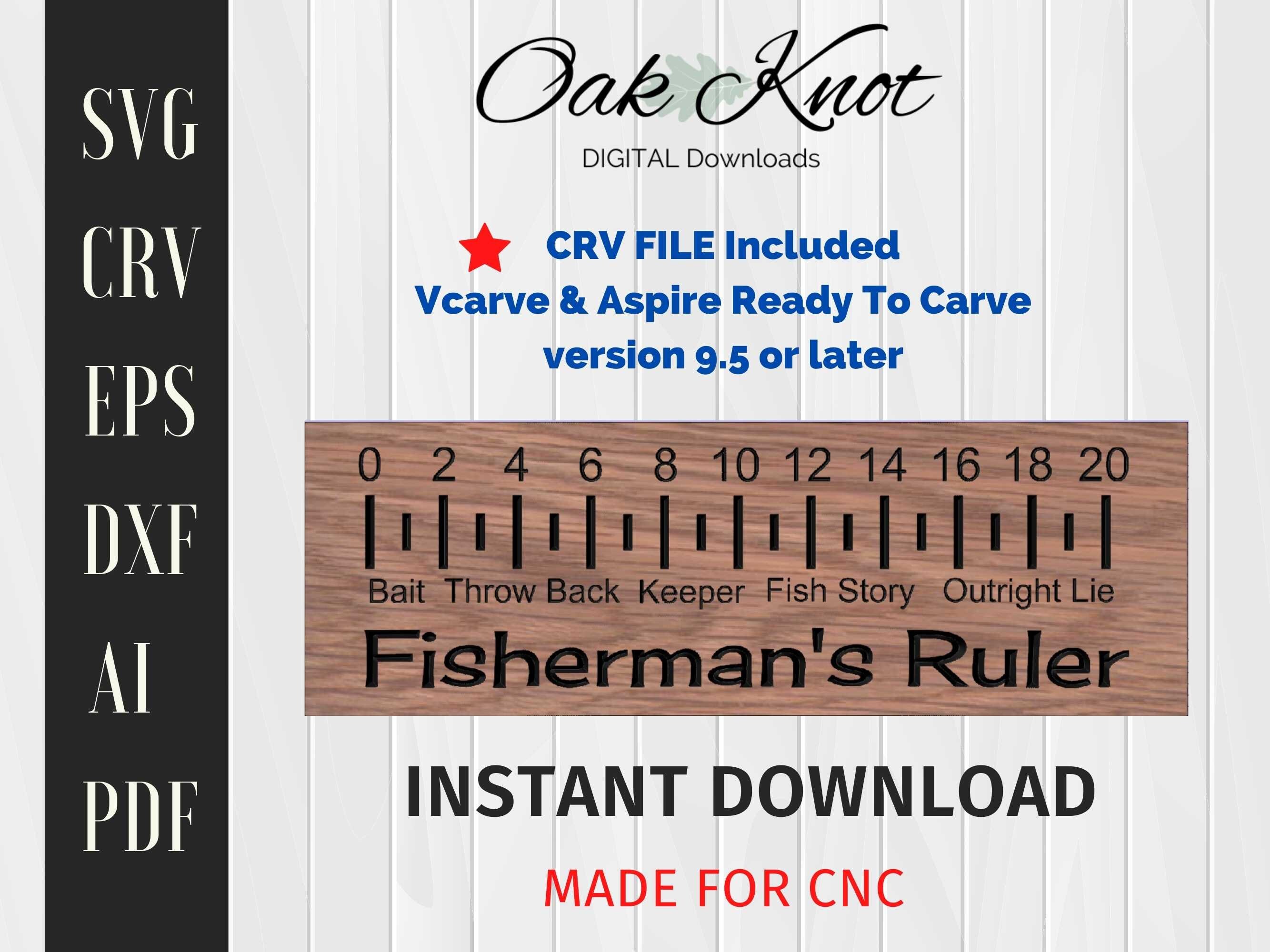 CNC Router Files Fisherman's Ruler. CNC Files for Wood to Make