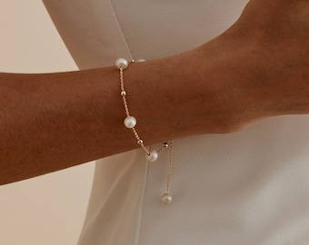 Baroque Pearl Chunky Chain 14k Gold Filed Bracelet