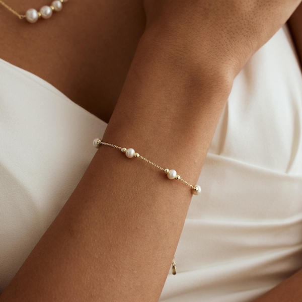 Echte Perle Perlenarmband, Perlen Schmuck, Hochzeit Brautjungfern 'Geschenke, Trauzeugin Geschenk, Brautjungfer Schmuck, Brautjungfer Geschenk, Weihnachtsgeschenk