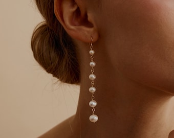 Natrual Pearl Drop Earrings, Pearl Dangle Earrings, Women Earrings, Wedding Earrings, Bridal Jewelry, Bridesmaid Gift for Her