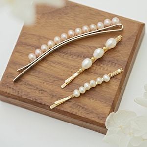 Pearl Hairpin, Freshwater Pearls, Handmade Hairpin, Simple Everyday Hairpin