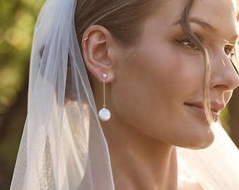 Orecchini pendenti con perle barocche naturali, orecchini pendenti con perle, orecchini in oro, orecchini da sposa, orecchini da sposa, regalo per damigelle d'onore, regalo di Natale