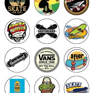 Skateboard Cupcake Toppers Edible Wafer Birthday Cake Skate Boarding ... Skateboard Cupcake Toppers Edible Wafer Birthday Cake Skate Boarding ...