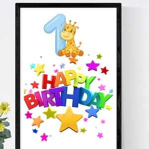 Printable First Birthday Card Download, Printable 1st Birthday, 2nd ...