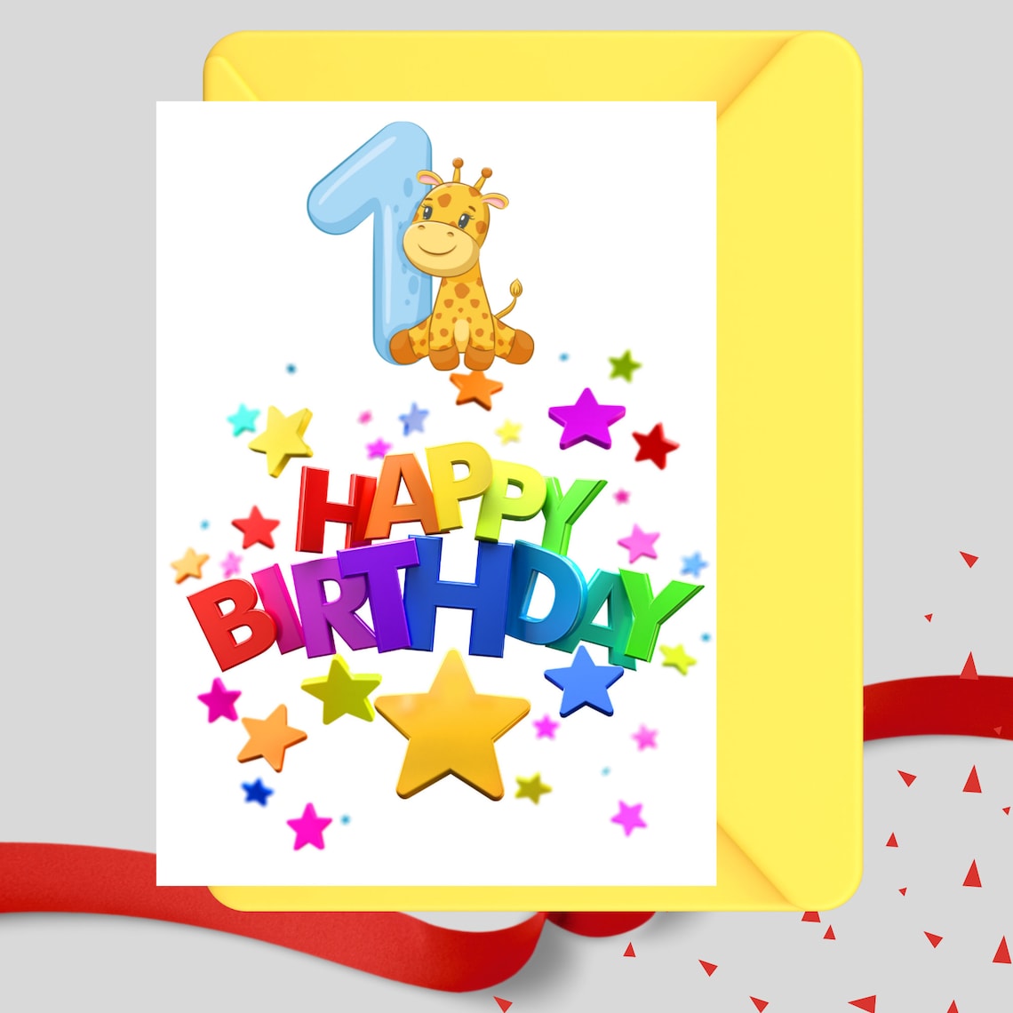 Printable First Birthday Card Download, Printable 1st Birthday, 2nd