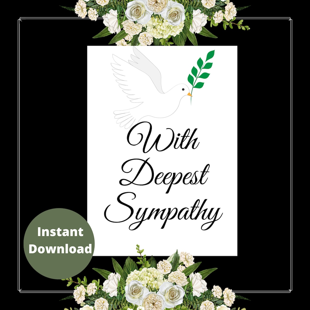 Sent With Deepest Sympathy Greeting Card - Peaceful Dove In Sky Design, Includes Envelope, Cherry Orchard (ML1451)