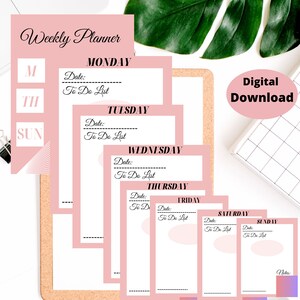 DAILY PLANNER PRINTABLE | To Do List | Printable Productivity Day Planner for Work | Home | Pdf Us Letter Size| A4| Instant Download