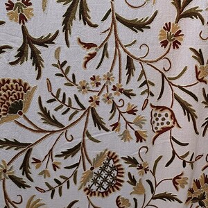 送料無料 - 1ヤードの美しい高級ハンドメイドクルーエル刺繍生地 - リネンカーテン生地 - クルーエル室内装飾生地 - カシミールクルーエル