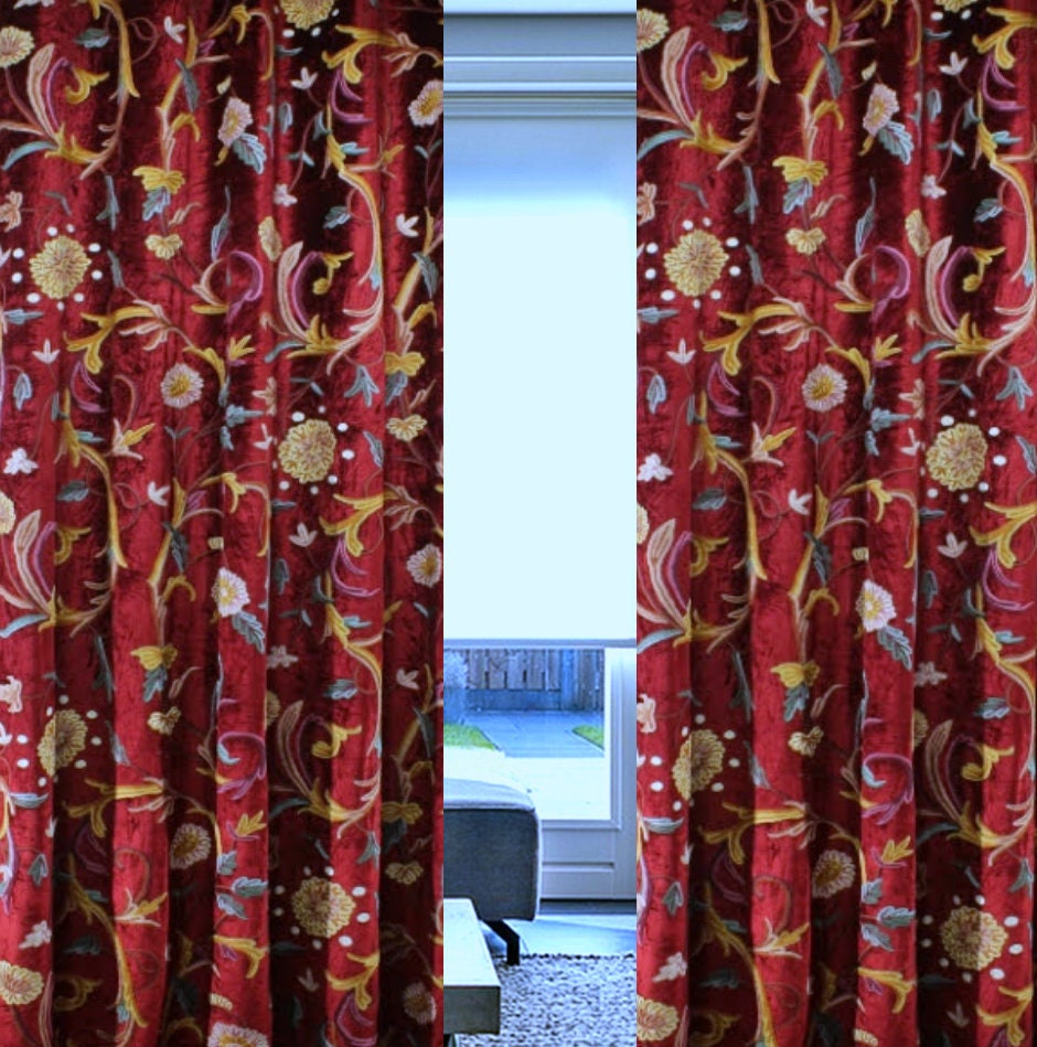 Red Velvet Curtains - Etsy