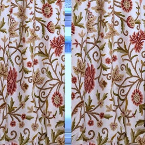 Buy Two Get Two - Beautiful Handmade Floral Crewel Embroidery Curtain With Lining: Cotton Duck Fabric, Handmade in Kashmir - Luxury Curtains