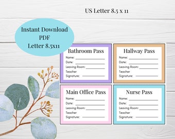 Printable Hall Pass - Etsy