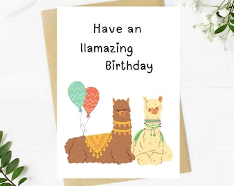 Funny Llama Birthday Card - Etsy