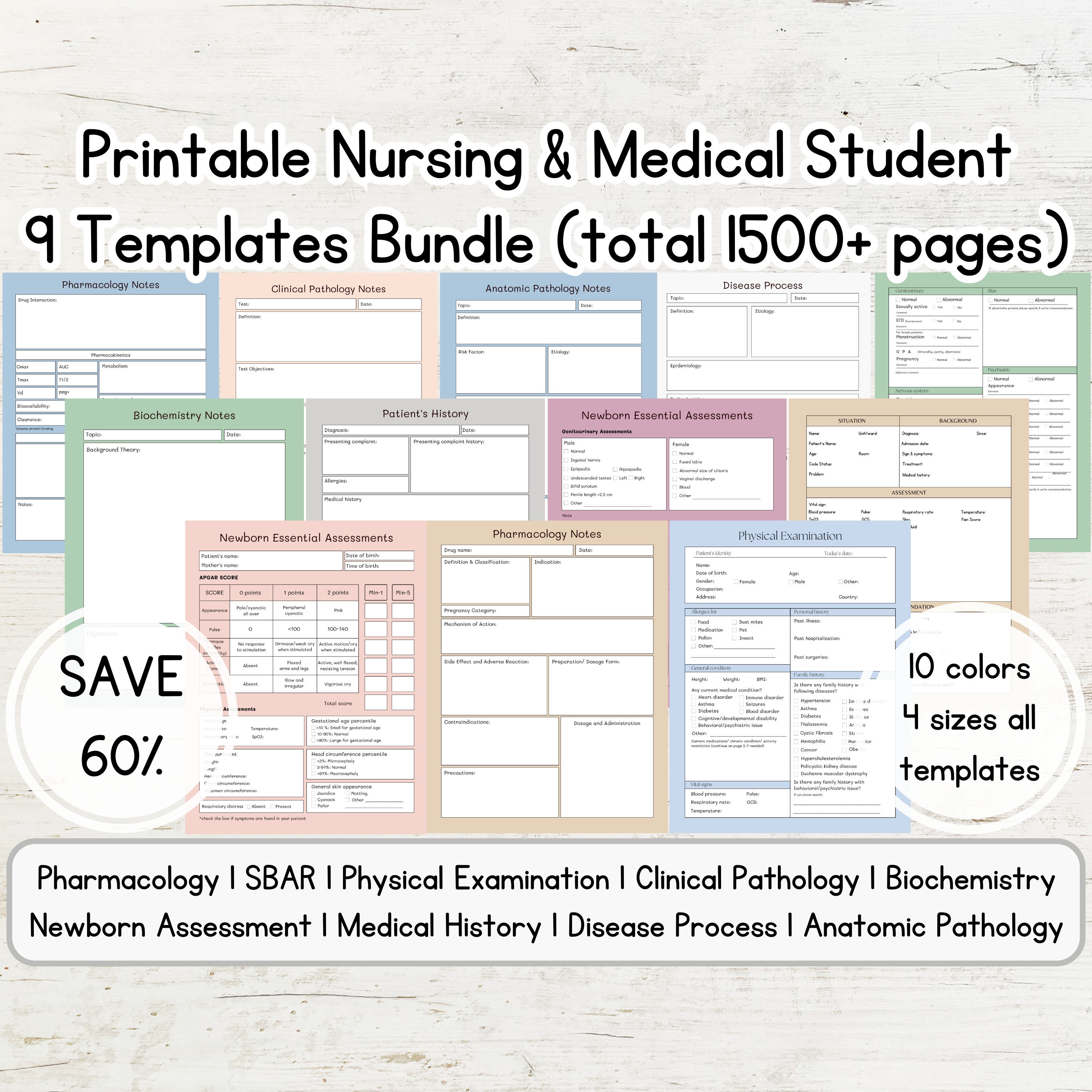 Bundle Printable Med Surg Study Template Nursing Template Medical