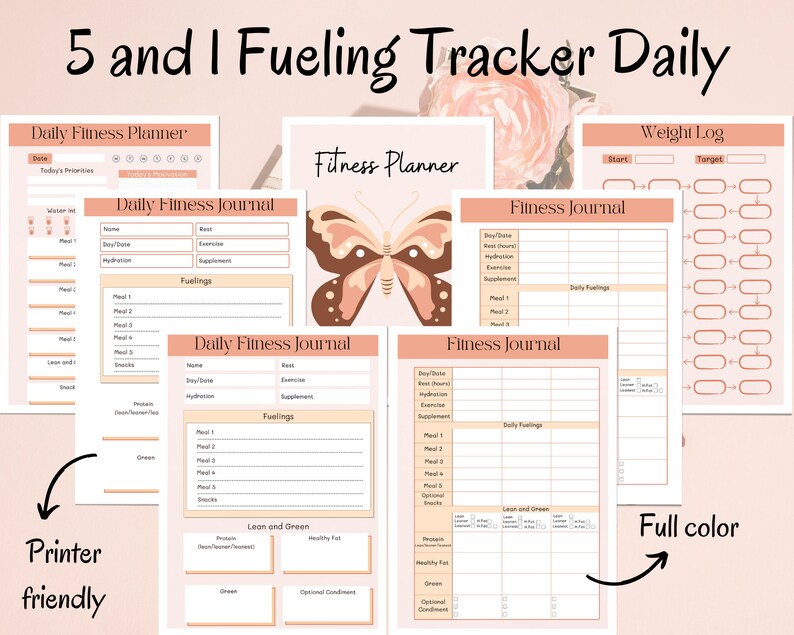 Printable Optavia 5 and 1 Fueling Tracker Daily Compatible - Etsy