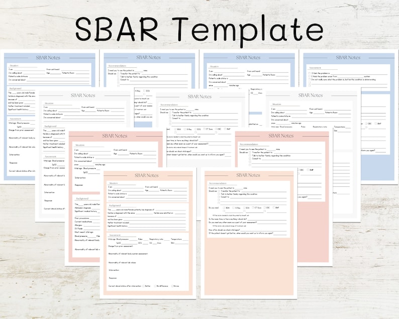 Printable SBAR Notes Template Medical School Notes - Etsy