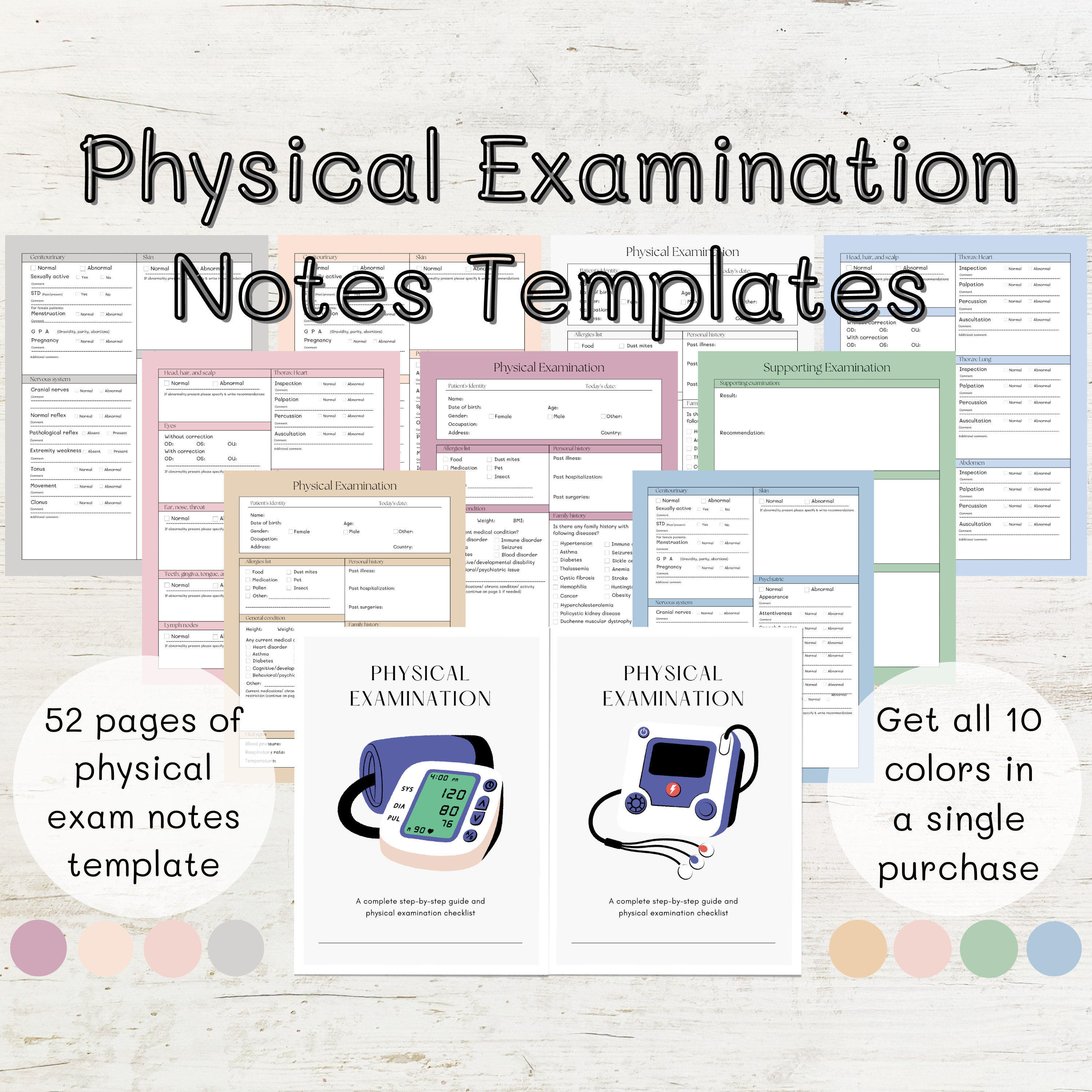Printable General Physical Examination Note Template Nursing Study ...