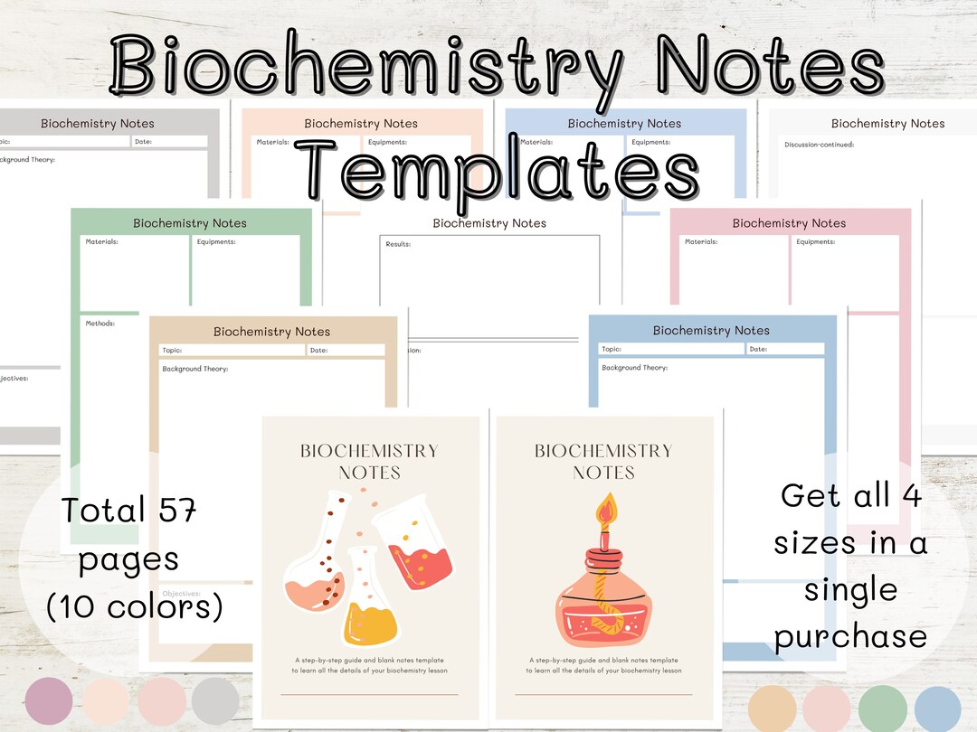 Biochemistry Notes Template Medical and Biochemistry Student Etsy
