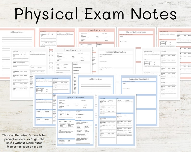 Physical Examination Notes Printable Medical School - Etsy