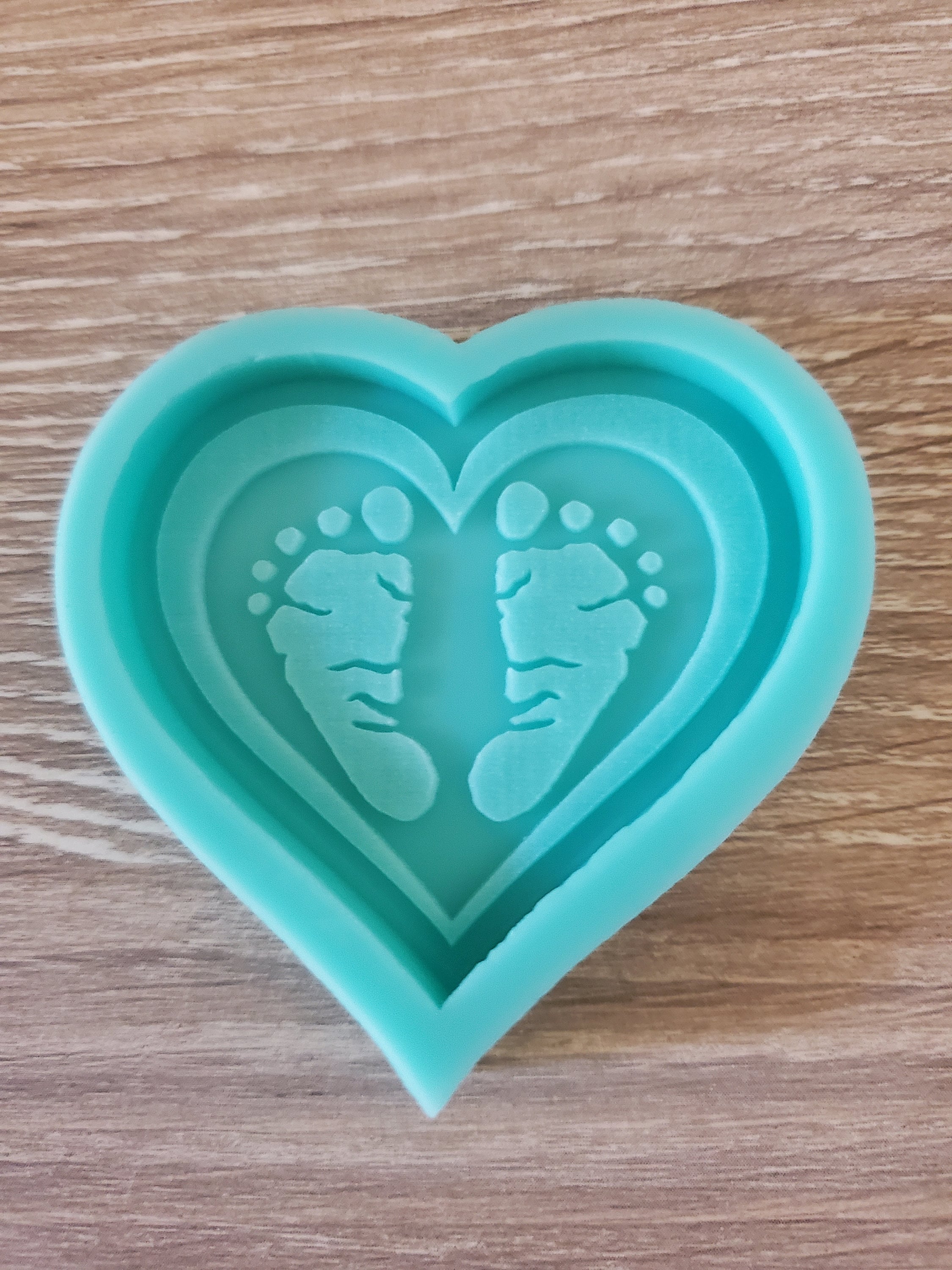 Love Hearts Silicone Molds Baby Feet Soap Mold Resin Making Crafts