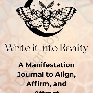 Journal Cover Printable, Front and Back Cover, Write It into Reality Journal Cover PDF Printable, Digital Download, Journal Cover, Printable