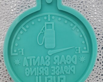 Molde de silicona de adorno, molde de resina, Santa complace traer molde de combustible, molde divertido, adorno de Navidad