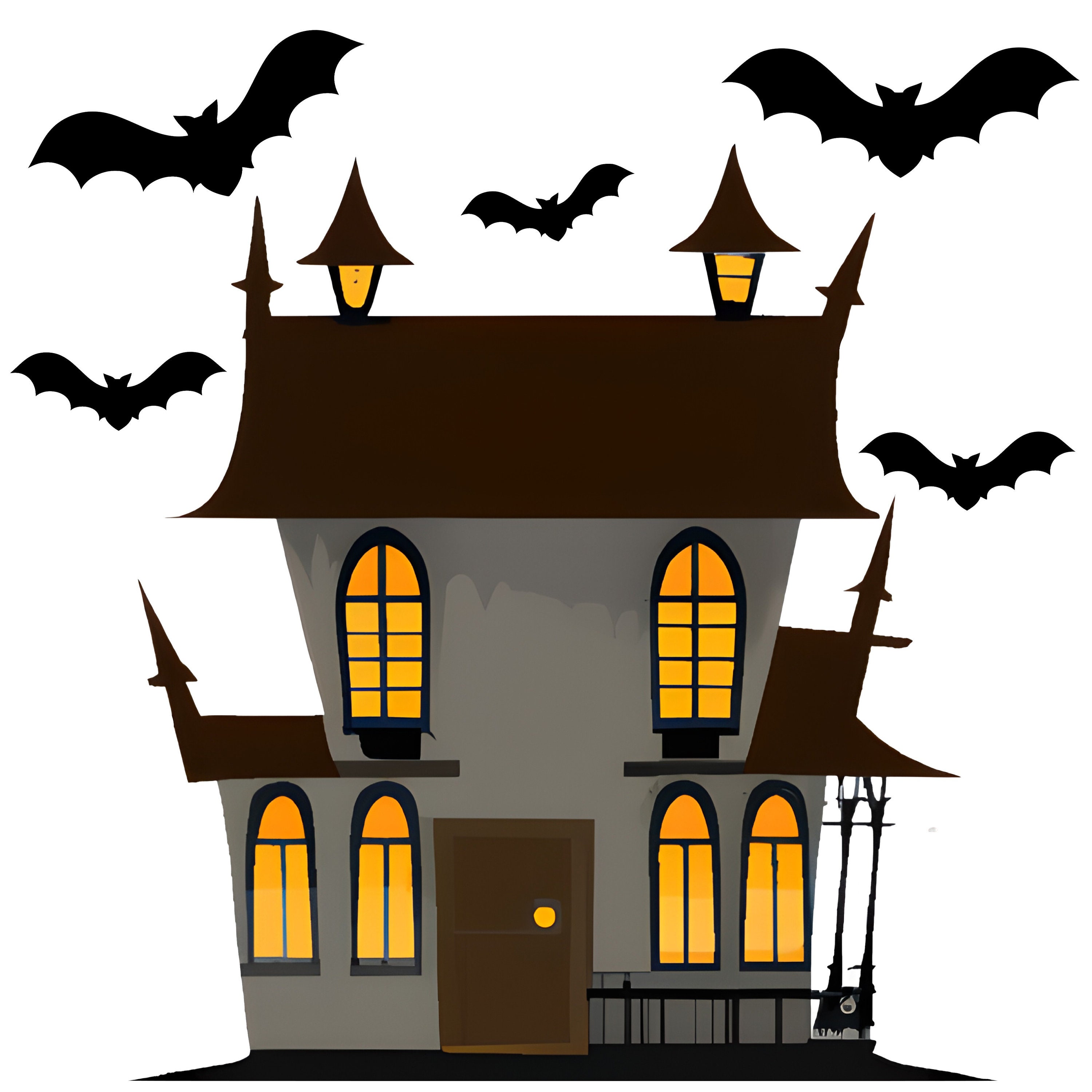 Haunted House PNG, Halloween Png, Halloween Haunted House Png, Bats Png ...