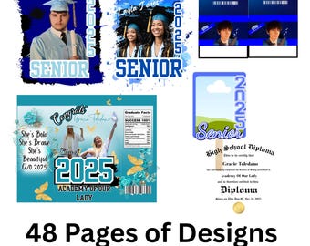 Abitur Canva Template Bundle/bearbeitbare Graduierung Shirt Designs, Fans & Party Favors/Class of 2025 Digital Download
