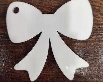 Sublimation Keychain Blank, Acrylic Sublimation Bow Keychain Blank